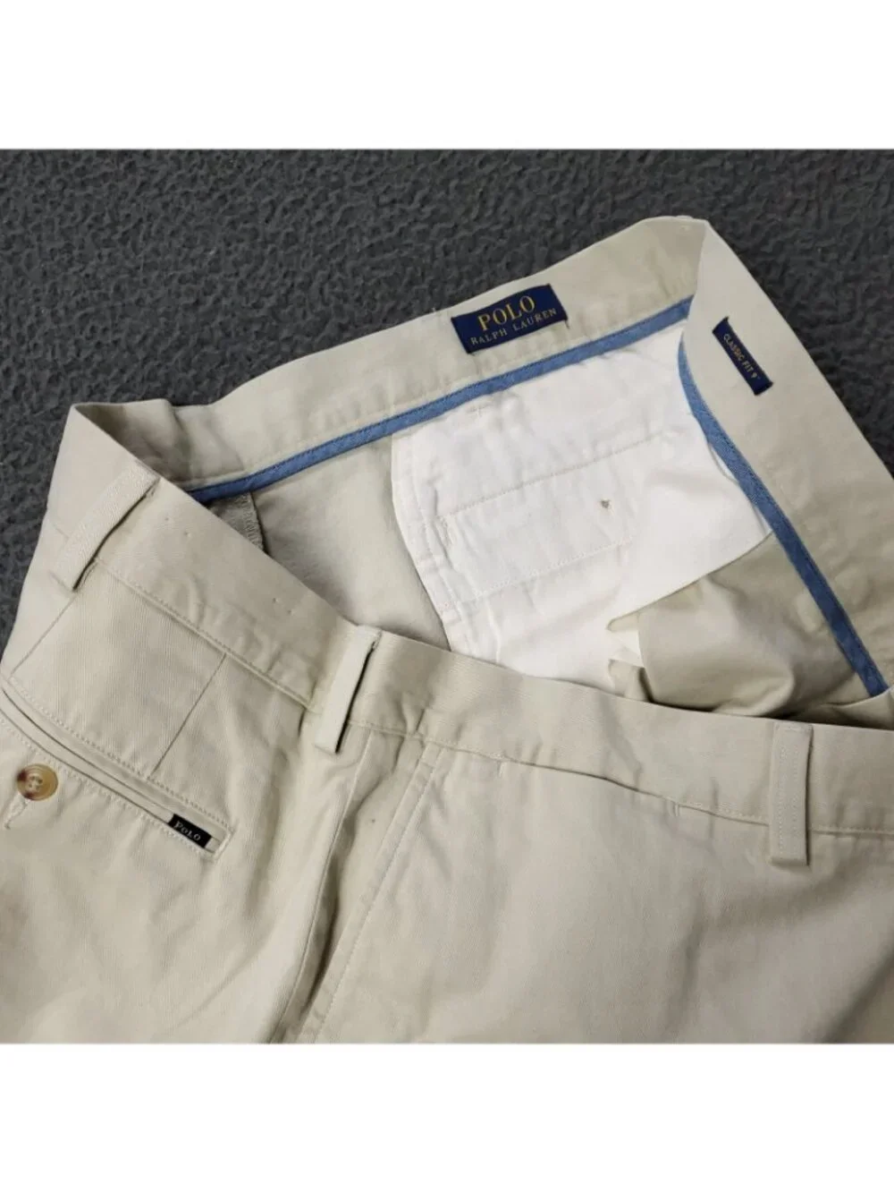 Polo Ralph Lauren Shorts Mens 40 x9 Classic Fit Chino Khaki Tan Beige Streetwear